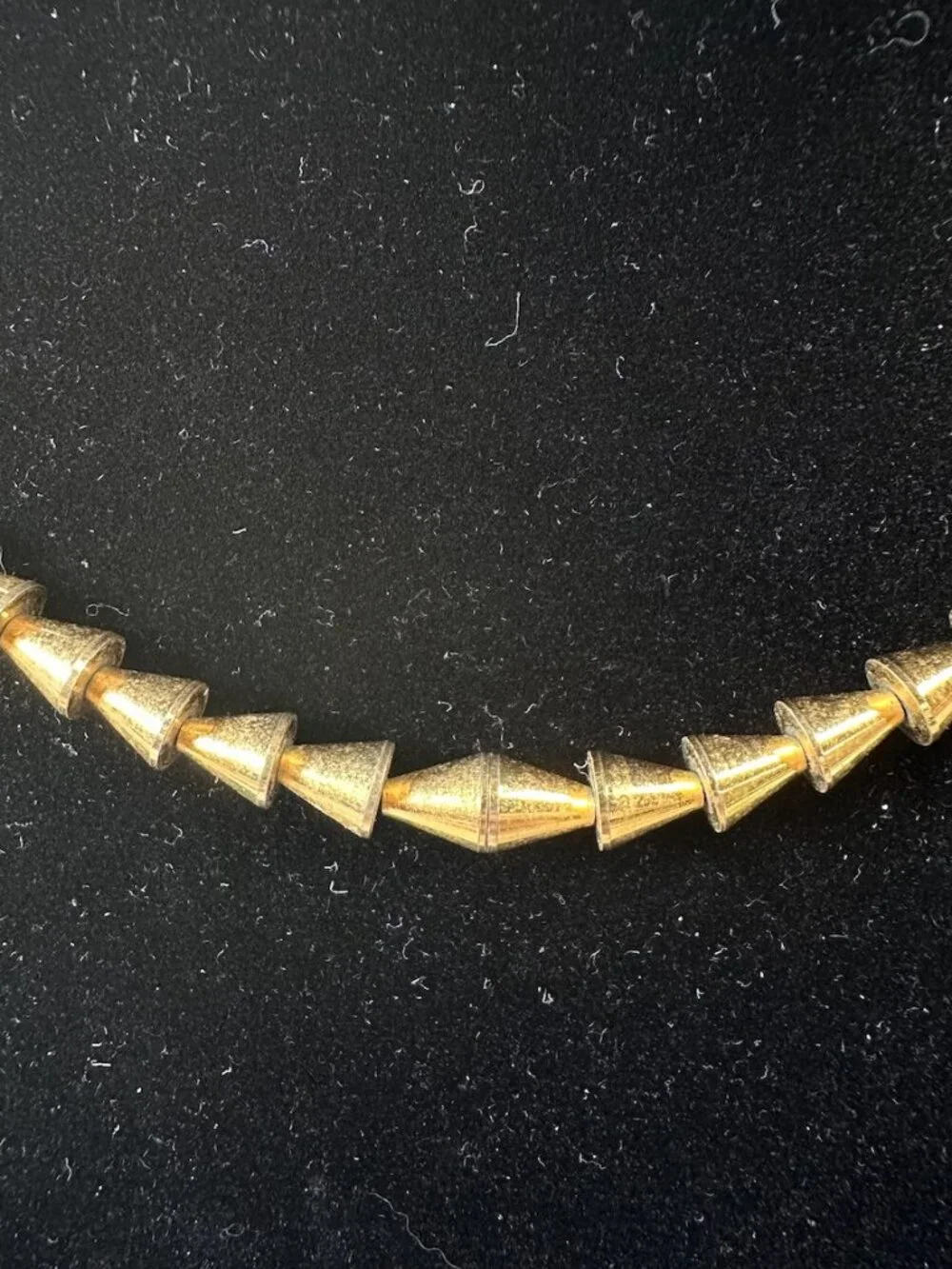 Vintage Napier Gold Tone Triangular Cone Necklace - Picture 3 of 9